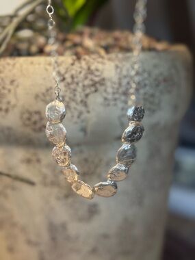 New SILPADA "STILL SHINING" textured sterling silver disc linked necklace N1984